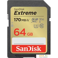 Карта памяти SanDisk Extreme SDXC SDSDXV2-064G-GNCIN 64GB