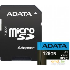 Карта памяти ADATA Premier AUSDX128GUICL10A1-RA1 microSDXC 128GB (с адаптером)