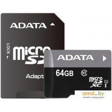 Карта памяти ADATA Premier microSDXC UHS-I U1 Class 10 64GB (AUSDX64GUICL10-RA1)