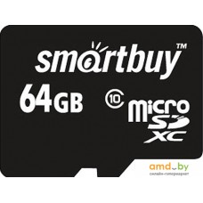 Карта памяти SmartBuy microSDXC (Class 10) 64GB + SD-адаптер (SB64GBSDCL10-01)