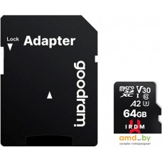 Карта памяти GOODRAM IRDM microSDXC IR-M2AA-0640R12 64GB (с адаптером)