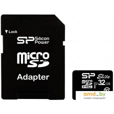 Карта памяти Silicon-Power microSDHC Elite UHS-1 (Class 10) 32 GB (SP032GBSTHBU1V10-SP)