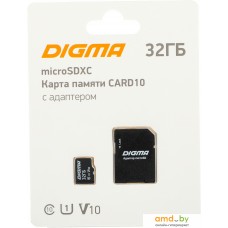 Карта памяти Digma MicroSDXC Class 10 Card10 DGFCA032A01