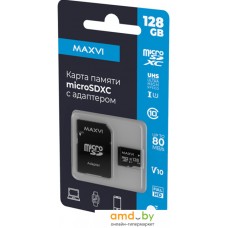 Карта памяти Maxvi microSDXC 128GB MSD128GBC10V10 (с адаптером)