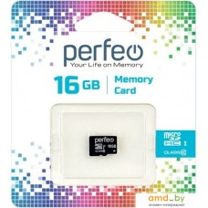 Карта памяти Perfeo microSDHC Class 10 16GB PF16GMCSH10