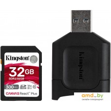 Карта памяти Kingston Canvas React Plus SDHC 32GB (с кардридером)