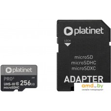 Карта памяти Platinet Pro 3 microSDXC PMMSDX256UIII 256GB + адаптер