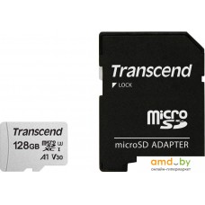 Карта памяти Transcend microSDXC 300S 128GB + адаптер