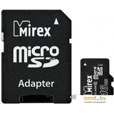 Карта памяти Mirex microSDHC UHS-I (Class 10) 16GB + адаптер [13613-ADSUHS16]