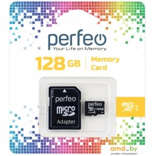 Карта памяти Perfeo microSDXC PF128GMCSX10U1A 128GB (с адаптером)