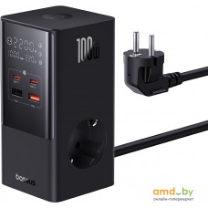 Сетевое зарядное Baseus PowerCombo Tower PowerStrip 2AC2+U2+С 100W CCGAN100-S2ACE