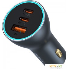 Автомобильное зарядное Baseus Golden Contactor Pro GaN Fast Charging Car Charger U+2C 65W C00035202841-00 (серый)