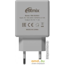 Сетевое зарядное Ritmix RM-2025AC (белый)