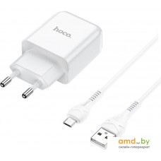 Сетевое зарядное Hoco N2 microUSB (белый)