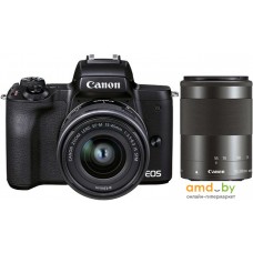 Беззеркальный фотоаппарат Canon EOS M50 Mark II Double Kit 15-45mm + 55-200mm (черный)