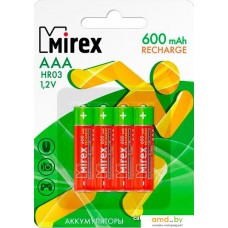 Аккумуляторы Mirex AAA 600mAh 4 шт HR03-06-E4