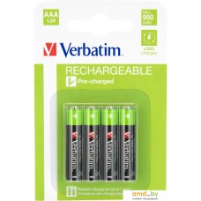 Аккумуляторы Verbatim AAA 950mAh 4 шт. 49942