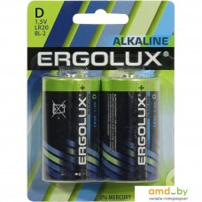 Батарейка Ergolux Alkaline LR20 BL-2 2шт