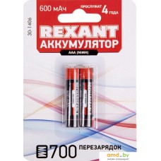 Аккумулятор Rexant AAA 600mAh 2шт 30-1406