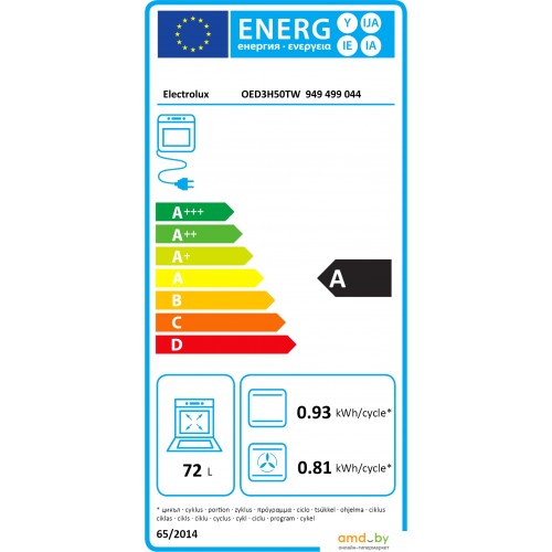 Духовой шкаф electrolux oed3h50tw