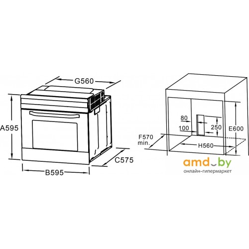 Midea mo 68100 gi духовой шкаф