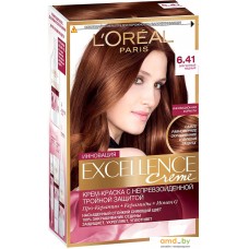 Крем-краска для волос L'Oreal Excellence 6.41 Элегантный медный