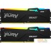 Оперативная память Kingston FURY Beast RGB 2x16ГБ DDR5 6000МГц KF560C40BBAK2-32. Фото №1