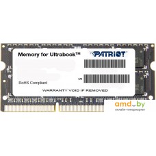 Оперативная память Patriot Memory for Ultrabook 8GB DDR3 SO-DIMM PC3-12800 (PSD38G1600L2S)