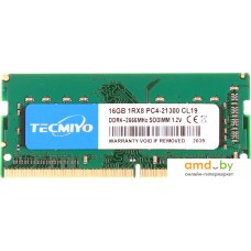 Оперативная память Tecmiyo 16ГБ DDR4 SODIMM 2666 МГц 16G1RPC4-21300S-G0