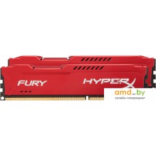 Оперативная память HyperX Fury Red 2x8GB KIT DDR3 PC3-12800 HX316C10FRK2/16