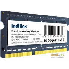 Оперативная память Indilinx 8ГБ DDR3 SODIMM 1600 МГц IND-ID3N16SP08X