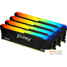 Оперативная память Kingston FURY Beast RGB 4x16ГБ DDR4 3200 МГц KF432C16BB12AK4/64