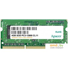 Оперативная память Apacer 4GB DDR3 SO-DIMM PC3-12800 [AS04GFA60CATBGJ]