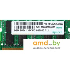 Оперативная память Apacer 8GB DDR3 SO-DIMM PC3-12800 AS08GFA60CATBGC