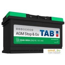 Автомобильный аккумулятор TAB Stop & Go AGM (80 А·ч) [213080]