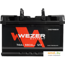 Автомобильный аккумулятор Wezer WEZ74680R (74 А·ч)