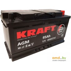 Автомобильный аккумулятор KRAFT AGM 95 R+