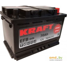 Автомобильный аккумулятор KRAFT EFB 70 R+