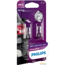 Лампа накаливания Philips W5W VisionPlus 2шт