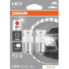 Светодиодная лампа Osram P21W LEDriving Red 2шт