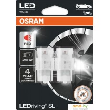 Светодиодная лампа Osram W21W LEDriving Red 2шт