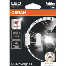 Светодиодная лампа Osram W5W LEDriving Red 2шт