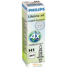 Галогенная лампа Philips H1 LongLife EcoVision 1шт [12258LLECOC1]