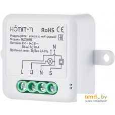 Реле Hommyn zigbee 1 канал RLZBN01 (с нейтралью)