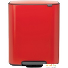 Мусорное ведро с разделителем Brabantia Bo Pedal Bin 2 x 30 л (пламенно-красный)