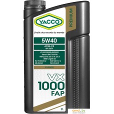 Моторное масло Yacco VX 1000 FAP 5W-40 2л