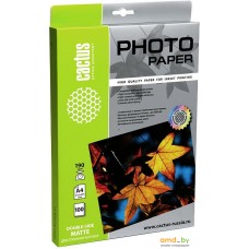 Фотобумага CACTUS Двусторонняя матовая A4 190 г/кв.м. 100 листов (CS-MA4190100DS)