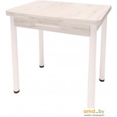 Кухонный стол Millwood Алтай-03 комфорт 80x120 (дуб белый Craft-металл белый