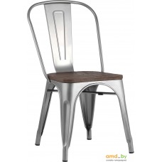 Стул Stool Group Tolix wood (серебристый матовый)