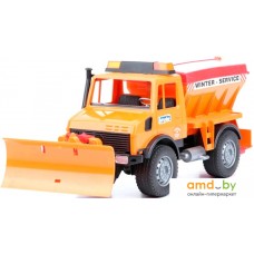 Грузовик Bruder Mercedes Benz Unimog winter service with snow plough 02572